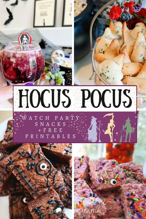 Hocus Pocus Movie Night Decor, Hocus Pocus Menu Ideas, Hocus Pocus Themed Party Food, Hocus Pocus Movie Night Snacks, Hocus Pocus Appetizers, Hocus Pocus Dinner And Movie, Hocus Pocus Menu, Hocus Pocus Dinner Ideas, Hocus Pocus Inspired Food