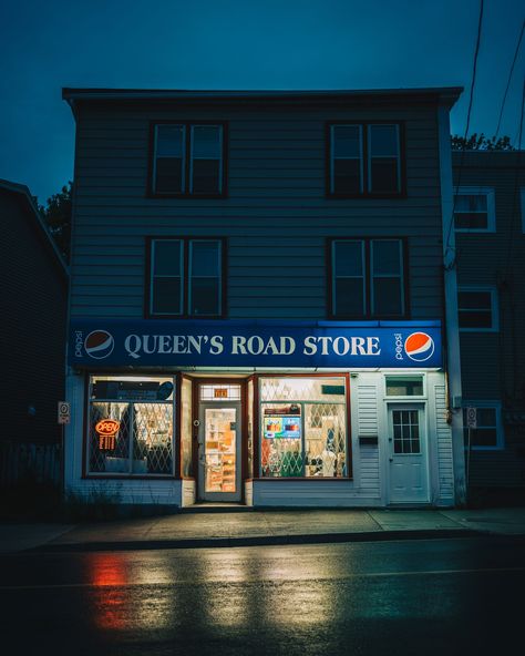 Queen's Road Store vintage sign at night, St. John's, Newfoundland and Labrador, Canada St Johns Newfoundland, Labrador Canada, Newfoundland Canada, Newfoundland And Labrador, Posters Framed, Dream City, Newfoundland, Vintage Signs, St John