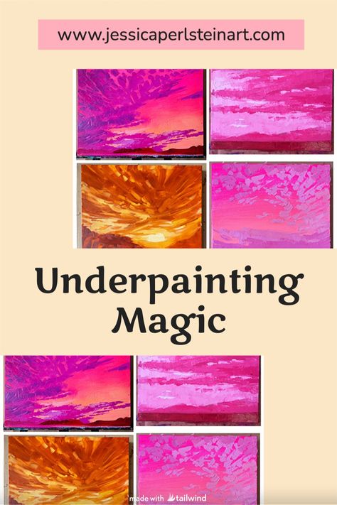 What is the secret that makes my paintings pop with color? Click to read about how I use the underpainting to make my paintings vibrate and sing. Underpainting Tutorial, Paint Tutorials, Art Muse, Brush Guide, Oil Painting Tips, Paint Mixing, Acrylic Tutorials, Abstract Art Painting Techniques, Artist Tips