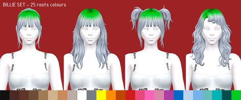 BILLIE EILISH HAIR SET - EXTRA CONTENT | Daylife Sims Sims 4 Cc Billie Eilish Hair, Billie Eilish Sims 4, Billie Eilish Sims 4 Cc, Sims 4 Billie Eilish Cc, Sims 4 Billie Eilish, Sims 4 Cc Billie Eilish, Billie Eilish Hair, Daylife Sims, Sims 4 Patreon