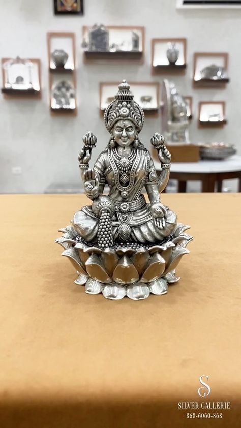 Silver Lakshmi Devi Idol, Terracotta Products, Silver Idols, Colorful Animal Paintings, Diwali Pooja, Temple Jewellery Earrings, God Statue, Pooja Items, Silver Lamp