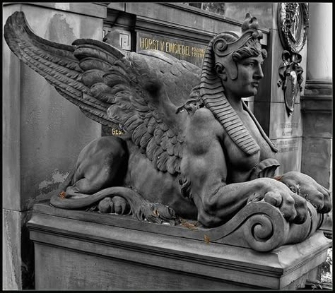 Darmstadt Germany, Lion With Wings, Old Cemeteries, Cemetery Art, Mythical Beast, A Lion, Figurative Sculpture, Sphynx, Sculptures & Statues