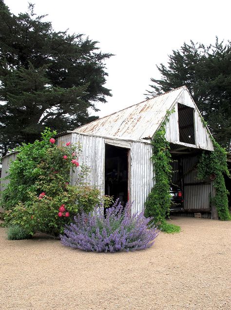 Farm Storage Buildings, Farm Storage, Alternative Homes, Barn House Kits, Shed Makeover, Tin Shed, Camp House, Farm Shed, Tin House