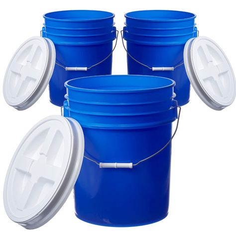 Amazon.com: Hudson Exchange 5 Gallon (3 Pack) Bucket Pail Container with Gamma Seal Lid, Food Grade BPA Free HDPE, Blue : Industrial & Scientific Fermenting, Food Grade, Bpa Free, Blue