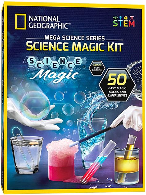 Amazon.com: NATIONAL GEOGRAPHIC Science Magic Kit - Perform 20 Unique Science Experiments as Magic Tricks, Includes Magic Wand and Over 50 Pieces, Great STEM Learning Science Kit for Boys and Girls: Toys & Games Science Magic, Science Kits For Kids, Chemistry Set, Easy Magic Tricks, Magic For Kids, Easy Magic, National Geographic Kids, Science Toys, Science Gifts