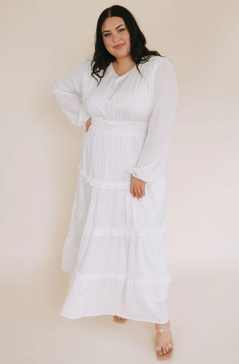 The White Collection By One Loved Babe - Temple Dresses Plus Size Boho White Dress, Boho White Dress, Temple Dresses, Lds Temple Dress, Temple Dress, Plus Size Boho, White Boho Dress, Lds Temple, Long White Dress