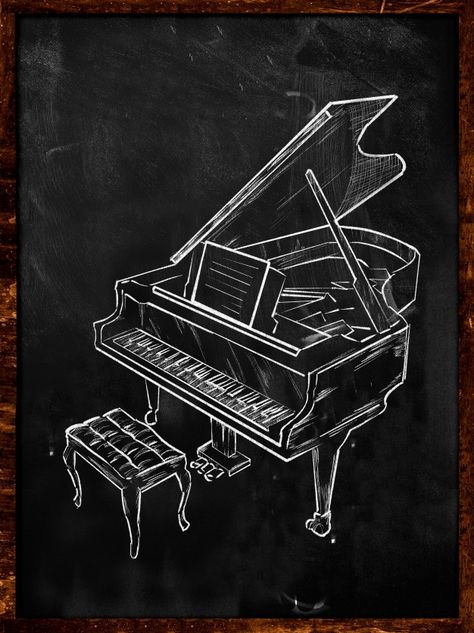 Grand Piano Drawing, Piano Drawing, Recital Poster, Keyboard Lessons, Music Notebook, Piano Decor, White Piano, Piano Recital, Best Piano