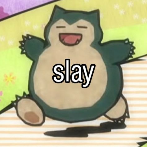 snorlax from pokemon says slay! Snorlax Pfp Aesthetic, Snorlax Header, Snorlax Wallpaper Desktop, Snorlax Meme, Pokemon Reaction Pics, Snorlax Wallpaper Aesthetic, Snorlax Aesthetic, Pokémon Asthetic, Snorlax Icon