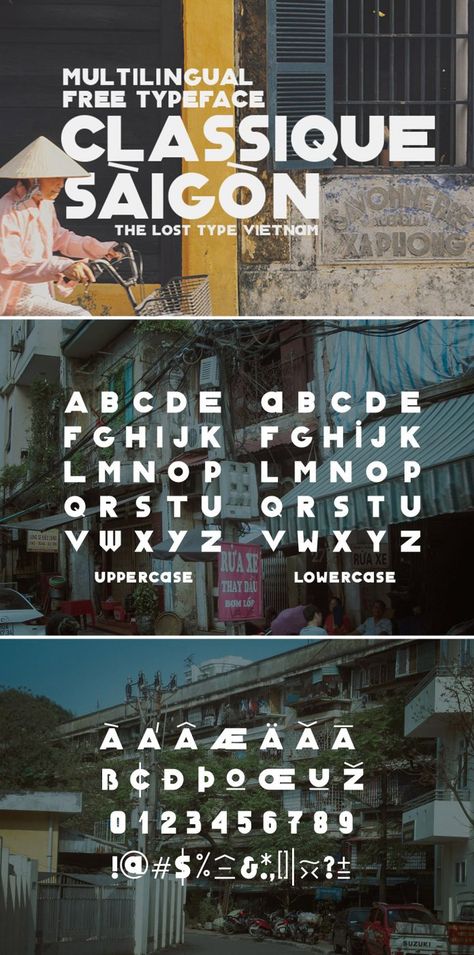 Classique Saigon Typeface by Manh Nguyen Vietnamese Font, Travel Fonts, Typeface Typography, Typography Design Font, Free Typeface, Vietnam Art, Typography Calligraphy, Banner Design Inspiration, Modern Typeface