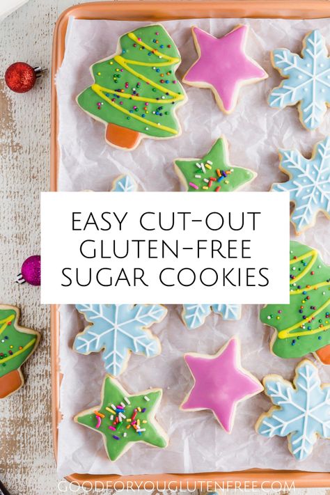 Gluten Free Sugar Cookies Recipe, Dinner Recipes Ideas, Gluten Free Christmas Cookies, Gluten Free Sugar Cookies, Gluten Free Holiday, Best Sugar Cookie Recipe, Cookies Gluten Free, Gluten Free Christmas, Sugar Cookie Recipe