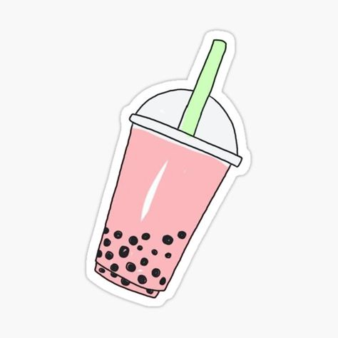 Milk Tea Drawing, Soft Sticker, Strawberry Milk Tea, Girl Pink Aesthetic, Bubble Tea Sticker, Tea Stickers, Tea Wallpaper, Pearl Tea, Drink Stickers