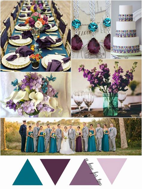 Eggplant Wedding Colors, Teal Fall Wedding, Purple And Teal Wedding, Peacock Wedding Colors, Teal Wedding Flowers, Wedding Color Schemes Purple, Lavender Wedding Colors, Eggplant Wedding, Early Fall Weddings