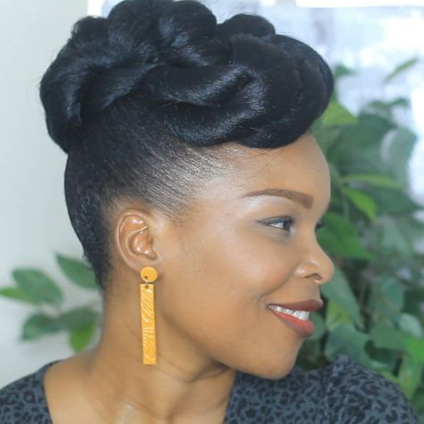 Elegant Braid Updo For Black Women, Natural Hair Updo With Extensions, Gel Hair Styles With Extensions, Afro Extension Hairstyles, Afro Updo Hairstyles, African Bridal Hairstyles, Updo Natural Black Hairstyles, Fro Hairstyles, Corporate Hairstyles