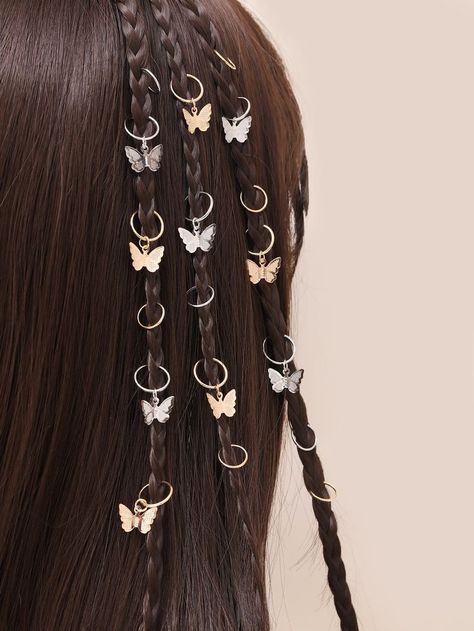 Butterfly Hairstyle, Hair Charms, Pretty Jewelry Necklaces, Open Hairstyles, Hair Up Styles, Jewelry Accessories Ideas, Hair Rings, Butterfly Hair, Fancy Jewelry