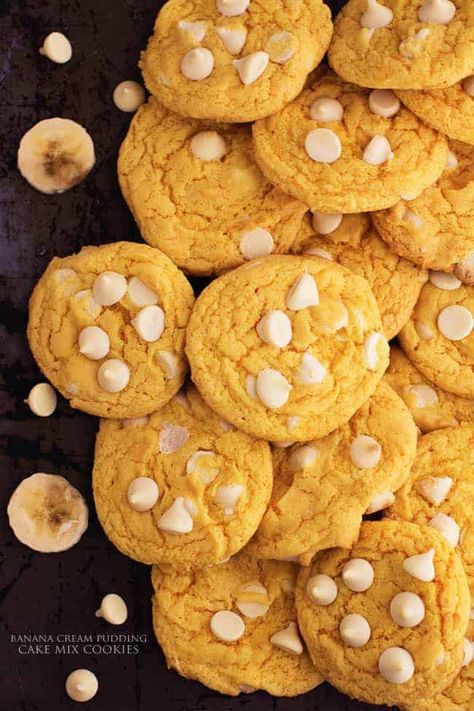 Pudding Cake Mix Cookies, Cake Mix And Pudding, Pudding Cake Mix, Banana Pudding Cookies, Healthy Pumpkin Dessert, Cake Mix Cookie Bars, Cake Box Cookies, Recipes Using Cake Mix, Banana Cream Pudding