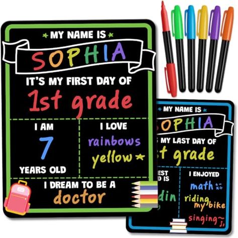 Alyssa's Amazon Page First Day Of Elementary School, Kids Chalkboard, Chalkboard Markers, Back To School Sign, First Day Of School Sign, Kids School Supplies, Liquid Chalk Markers, School Chalkboard, Liquid Chalk