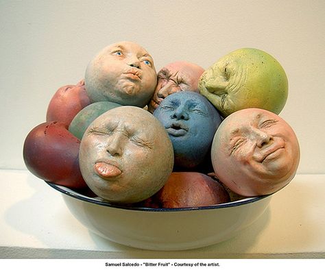 Samuel Salcedo - "Bitter Fruit" | Art Madrid's Fifth Edition… | Flickr Johnson Tsang, Pouty Face, Bored Art, ดินปั้น Polymer Clay, Sculptures Céramiques, Clay Faces, 판타지 아트, Paper Clay, Sculpture Clay