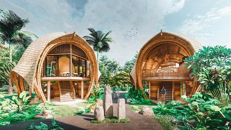 Plans revealed for new luxury Torok Hill Resort by Invest Islands in Indonesia Eco Resort Architecture, Bamboo House Bali, Resort Design Plan, Architecture Community, Hill Resort, Resort Plan, Resort Architecture, Airbnb Design, Bamboo Architecture