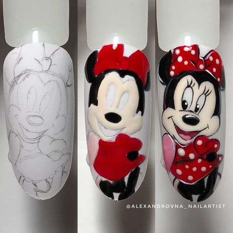 МАНИКЮР: уроки и МК on Instagram: “@alexandrovna_nailartist ⠀ ⠀ ⠀ ⠀ Animation Nails, Nail Glow, Ladybug Nails, Cartoon Nails, Nail Drawing, Anime Nails, Nail Art Disney, Nail Photos, Disney Nails