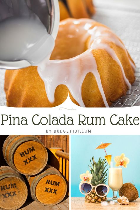 Pina Colada Bundt Cake With Rum, Pina Colada Frosting, Malibu Rum Cake Recipes, Pina Colada Rum Cake, Rum Cake Glaze, Pina Colada Rum Cake Recipe, Malibu Rum Cake, Malibu Cake, Alcoholic Cake