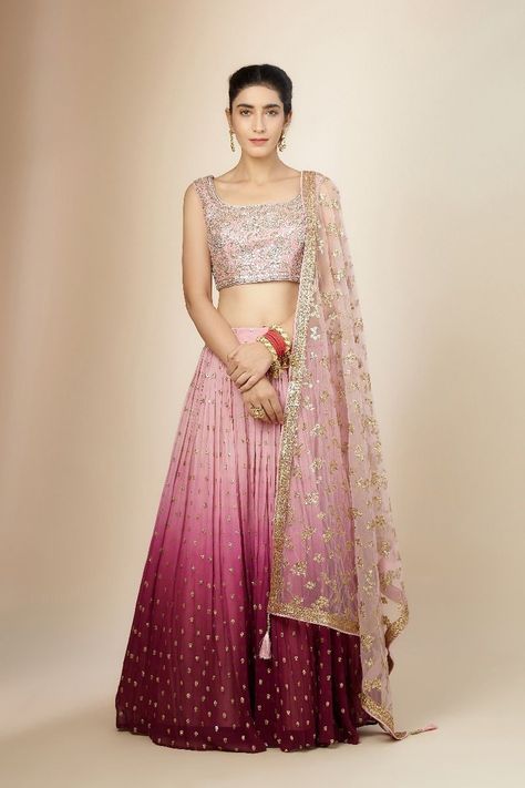 Frontier Raas, Indian Suit, Georgette Lehenga, Punjabi Outfits, Ombre Dress, Designer Lehenga Choli, Indian Suits, Lehenga Designs, Indian Attire