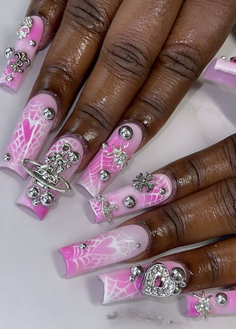 Bratz Theme Nails, Bratz Nails, Long Acrylic, Best Acrylic Nails, Long Acrylic Nails, Flower Nails, Monster High, Acrylic Nails, Nail Designs