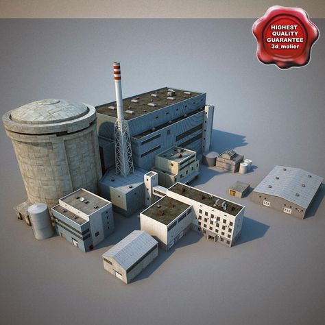 Nuclear Power Plant V2 3D Model #AD ,#Power#Nuclear#Plant#Model Funny Business Cards, Minecraft City Buildings, Chernobyl Nuclear Power Plant, Cities Skylines, Capstone Project, 3d Inspiration, Nuclear Plant, Minecraft Inspiration, Nuclear Reactor