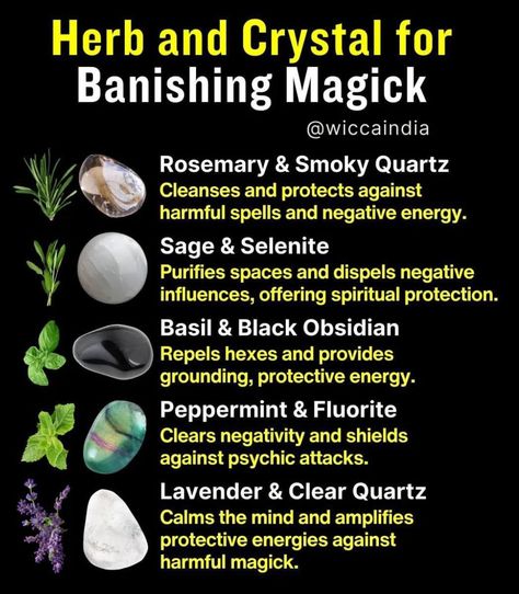 Banishing Crystals, Crystal Pairings, Pagan Aesthetic, Crystals And Herbs, Charmed Spells, Empowered Empath, Banishing Spell, Grimoire Pages, Aura Quotes