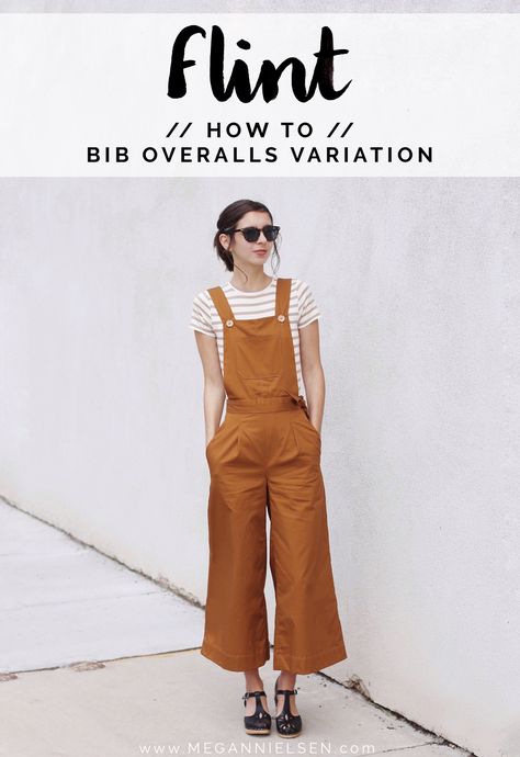 Flint Variation // Bib Overalls + FREE pattern pieces! — megan nielsen design diary Overalls Pdf Pattern, Easy Jumpsuit Sewing Pattern, Free Sewing Patterns Overalls, Sew Overalls Free Pattern, Simple Overall Pattern, Free Dungaree Sewing Pattern, Overall Sewing Pattern Free, How To Sew Overalls, Free Overall Sewing Pattern