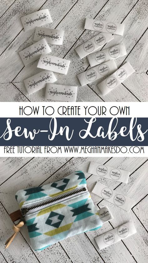 Sewing Labels Diy, Sewing Tags, Make Your Own Labels, Sewing Labels, Diy Labels, Labels Diy, Beginner Sewing Projects Easy, Quilt Labels, Fabric Labels