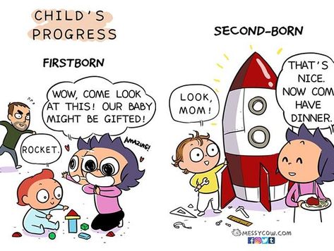 10 Hilariously Honest Comics Reveal The Difference Between Having The First Vs. Second Child Second Child Quotes Funny, Siblings Funny, Children's Comics, Funny Quotes For Kids, Mom Junction, Bad Influence, Thought Quotes, Deep Thought, Planner Ideas