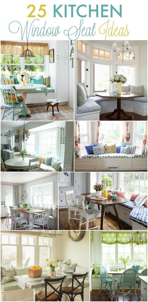 Love all of these! I want to add a kitchen window seat to our bay this year so these are great inspo. 25 Kitchen window seat ideas Kitchen Window Table Ideas, Window Bench Table Kitchen, Table For Bay Window Kitchen, Small Bay Window Breakfast Nook, Round Bay Window Seat, Breakfast Nooks Bay Window, Window Seating In Kitchen, Window Seat Kitchen Table, Kitchen Table In Front Of Window