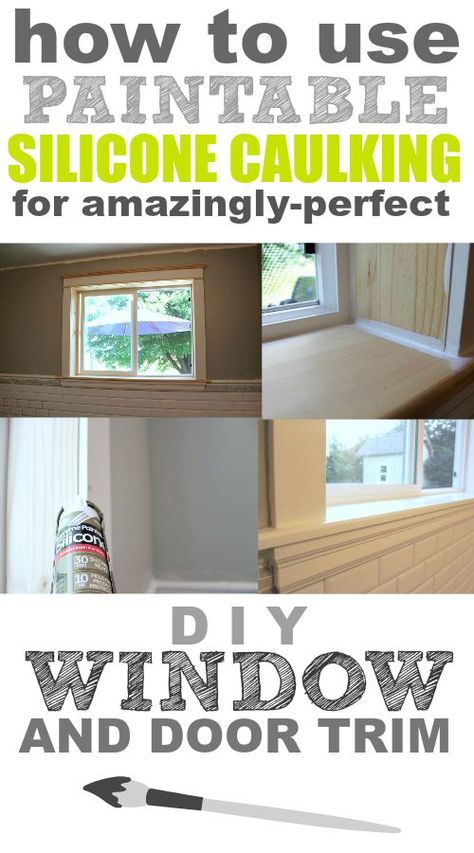 Paintable silicone caulking is a DIY blogger's best friend and secret weapon when it comes to creating beautiful trim work around the house! Cheap Diy Home Improvements, Craftsman Style Trim, Easy Home Diy Upgrades, Craftsman Window Trim, Diy Window Trim, Molding Ideas, Diy Home Improvements On A Budget, Home Improvement Loans, Diy Window