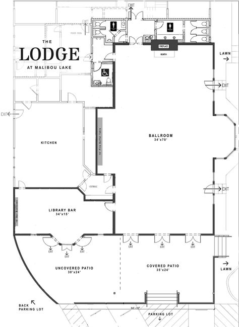 Party Venue Floor Plans, Event Floor Plan Layout, Venue Layout Floor Plans, The Lodge At Malibou Lake, Event Center Floor Plans Wedding Venues, Small Event Center Floor Plans, Event Venue Design Modern, Wedding Venue Blueprint, Event Space Floor Plan