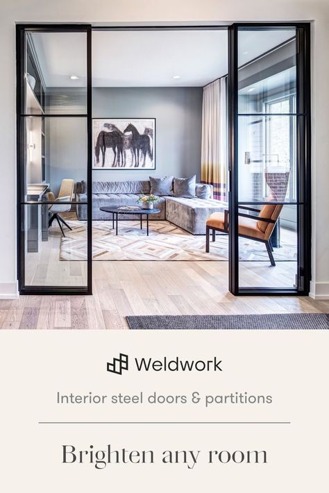 Weldwork interior steel doors & partitions Flex Room Ideas, Office Design Home, Door Entryway, Flex Room, Steel Door, Steel Doors, Home Office Design, Apartment Ideas, Home Office Decor