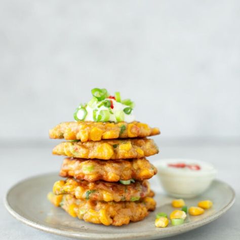 Gordon Ramsay Appetizer Recipes, Gordon Ramsay Vegetarian Recipes, Gordon Ramsay Side Dishes, Sweet Corn Fritters Recipe, Bored Recipes, Thai Corn Fritters Recipe, Sweetcorn Bake, Sweetcorn Fritters Recipe, Flavored Coffee Recipes