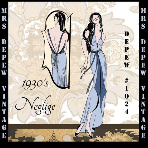 Easy Draped Neglige Nightie Depew 1024 Blithe Spirit, Lingerie Patterns, Retro Sewing Patterns, Sewing Lingerie, Fur Coat Vintage, Aprons Patterns, Sewing Book, Vintage Fur, Couture Vintage