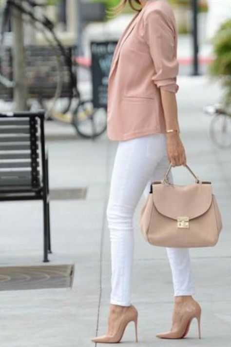 Fashion Blazer Outfits, Stylish Business Casual, White Pants Outfit, Work Outfit Office, Casual Work Outfit, Casual Work Outfits, Blazer Outfits, Work Outfits Women, Casual Work