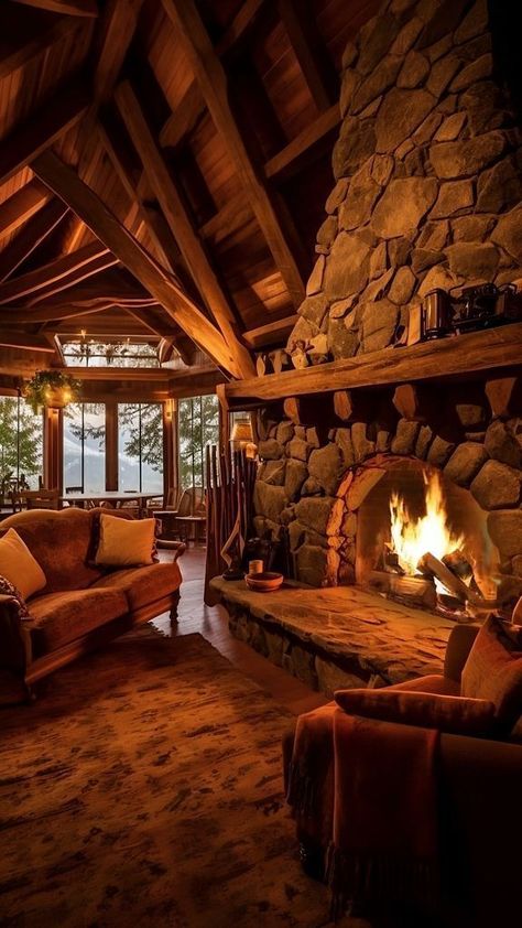 "Experience rustic charm with delightful video glimpses of cabin hideaways! 🌟🌿 Watch heartwarming video moments capturing quaint cabins, natural beauty, and the allure of peaceful retreats, inspiring your next getaway. Explore the rustic cabin allure! 🎥🏕️ #RusticCabinHideaways #CharmingVacationHomes #PeacefulRetreats" Cabin Fireplace, Log Home Interiors, Log Cabin Rustic, Rustic Log Cabin, Beautiful Cabins, Dekor Diy, Cabin Interiors, Rustic Home Design, Cabin Living