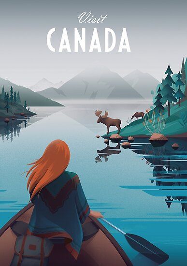 Canada Poster, Posters Canada, Travel Poster Design, Tourism Poster, Vintage Poster Design, Visit Canada, Retro Travel Poster, Travel Illustration, Travel Wall Art