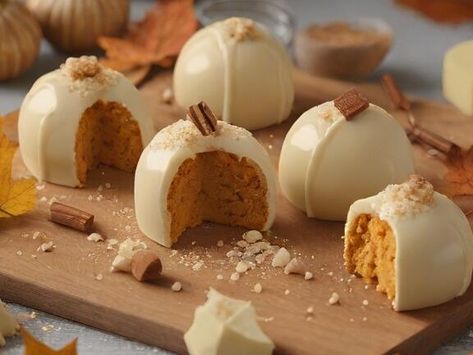 Satisfy Your Sweet Tooth with Fall-Inspired Pumpkin Pie Cheesecake Truffles - NewsBreak Butter Cream Pie Recipe, Homemade Potato Chips Recipe, Caramel Apple Desserts, Cheese Scone Recipes, Cream Sauce For Chicken, Cheesecake Truffles, Potato Chip Recipes, Pecan Cobbler, Mini Pumpkin Cheesecake