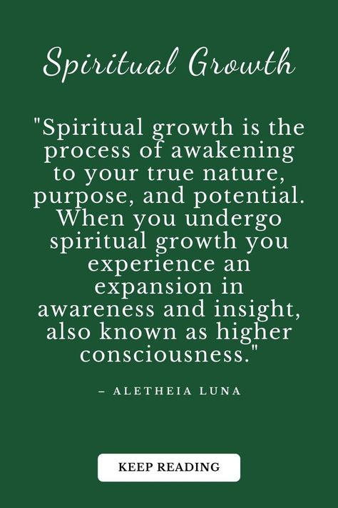 "Spiritual growth is the process of awakening to your true nature, purpose, and potential. When you undergo spiritual growth you experience an expansion in awareness and insight, also known as higher consciousness." – Aletheia Luna Keep learning more about spiritual growth and whether you're spiritually growing ... #spiritualgrowthquotes How To Grow Spiritually, Spiritual Growth Quotes, Soul Work, Spiritual Awakening Signs, Inner Work, Har Mahadev, Awakening Quotes, Become Wealthy, Full Life