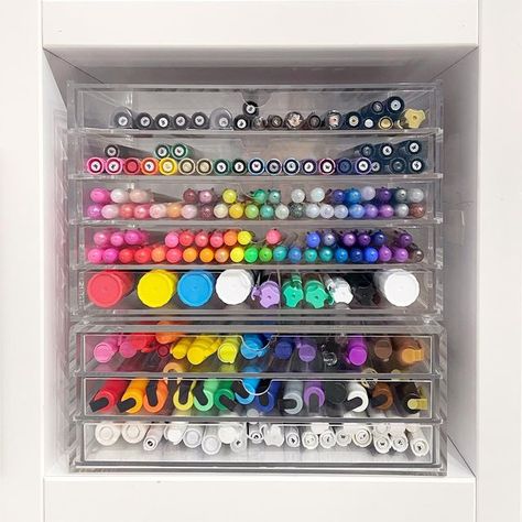 Pen Collection Organization, Acrylic Drawers, Marker Storage, Storage Tower, Journaling Inspiration, Pen Organization, Acrylic Storage, Pen Collection, Pen Storage