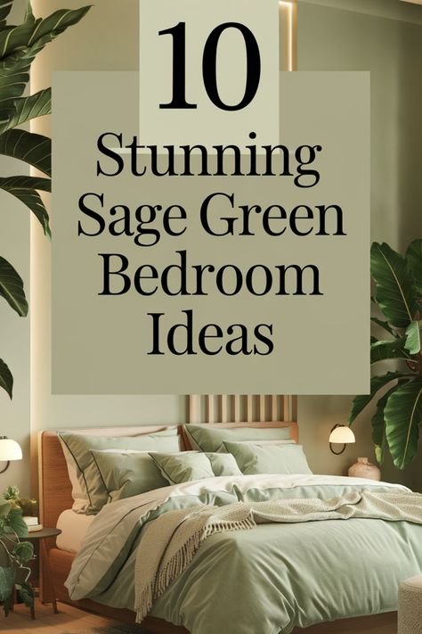 Create a calm and inviting bedroom with these stunning sage green ideas. From soothing walls to natural decor, find inspiration to transform your space. Boho Bedroom With Green Accents, Cozy Forest Green Bedroom, Green And Cream Bedroom Decor, Green Bedroom Decoration, Green Inspired Bedrooms, Bedroom Design Green Walls, Calming Green Bedroom Ideas, Light Green Comforter Bedroom, Green Rustic Bedroom Ideas