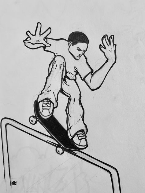 Guy Skateboarding Drawing, Skateboarding Drawing, Concert Drawing, Skate Drawing, Skateboard Drawing, Desenhos Gravity Falls, A Level Art Sketchbook, Boho Art Drawings, Graffiti Writing