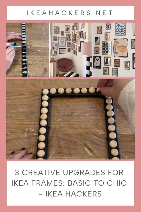 3 techniques for creative DIY upgrades to IKEA frames. Turn them into stylish and personalized pieces of art to frame your art. Ikea Frames Hack, Picture Frame Diy, Ikea Picture Frame, Picture Frame Wainscoting, Art To Frame, Easy Diy Home Projects, Make A Photo Collage, Photo Collage Wall, Ikea Finds