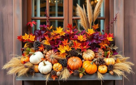 Stunning Fall Window Box Ideas for Your Home ~ Garden Down South Fall Window Boxes Ideas, Flower Window Boxes, Window Boxes Ideas, Fall Flower Boxes, Window Box Ideas, Fall Window Boxes, Persian Shield, Fall Windows, Ornamental Cabbage