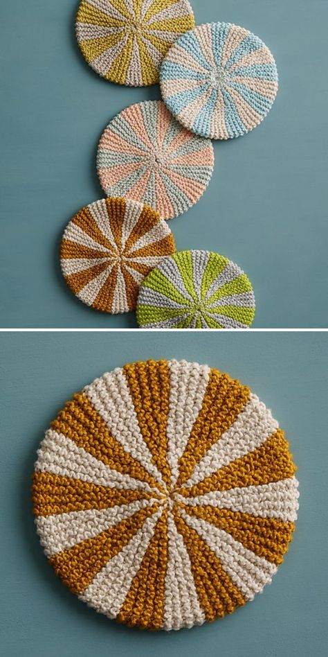 Sunburst Pot Holder Free Knitting Pattern Color Bundles, Kitchen Needs, Purl Soho, Free Knitting Patterns, How To Knit, Diy Crochet Projects, Free Knitting Pattern, Pot Holder, Knitting Patterns Free