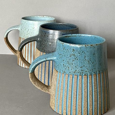 Ceramics by Kate Garwood | Hand Thrown Stoneware | Oxfordshire, England Wood And Ceramic Art, Hand Thrown Mug, Ceramic Cup Handles, Ceramic Project Ideas, Beginner Pottery Wheel Projects, Pottery Mug Ideas, Ceramics Pottery Mugs, Oxfordshire England, Pottery Lessons