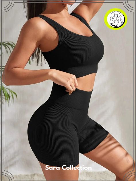 Women's Gym Outfits for High-Intensity Workouts High Waisted Shorts Outfit, Sport Suit Women, Gym Suit, Fitness Outfits, Liberia, Workout Sets, Yoga Set, Crop Top And Shorts, Bhutan